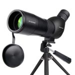 Spotting Scope,Huicocy 20-60x60mm Zoom 39-19m/1000m Fully Multi Coated Optical Lens Fogproof and Movably Eyepiece Rubber Design Telescope with Quick Smartphone Mount Kit and Tabletop Tripod for Target