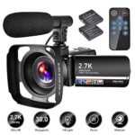 Video Camera Camcorder with Microphone YouTube Camera Recorder 2.7K Ultra HD 20FPS 30.0MP 18X Digital Zoom 3.0″ LCD Touch Screen Vlogging Camera