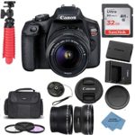 Canon EOS Rebel T7 DSLR Camera with 18-55mm DC III Lens and 32GB Memory Card, Carrying Case, Filters, Extreme Electronics Cloth + More