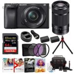 Sony a6400 Mirrorless Digital Camera Bundle : 16-50mm Lens, 55-210mm Lens, 64 GB SDXC Card, Filter Kit, Three Batteries, USB Charger, Corel Photo Suite, Messenger Bag, Flex Tripod, SD Card Wallet