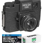 Holga 120N Medium Format Film Camera (Black) with Ilford HP5 120 Film Bundle and Microfiber Cloth