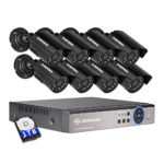 DEFEWAY 8 Channel Security Cameras System with 1080N AHD Audio DVR,8pcs Wired Waterproof Outdoor/Indoor Bullet Surveillance Cameras,1TB Hard Drive Included