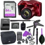 Canon Powershot SX420 Point & Shoot Digital Camera Bundle w/Tripod Hand Grip, 64GB SD Memory, Case and More (Red)