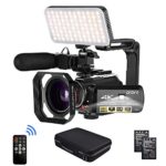 Camcorder 4k Video Camera, ORDRO HD 1080P 60FPS Vlog Camera IR Night Vision Video Recorder 3.1” IPS WiFi Camcorder with Microphone, LED Light, Wide-Angle Lens, Handheld Holder and Carrying Case