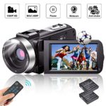 Camcorder Video Camera Full HD Camcorders 1080P 24.0MP Vlogging Camera with 2 Batteries and Pause Function with Remote Controller…
