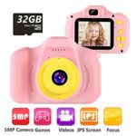 VATENIC Kids Camera Children Digital Cameras Toy 1080P 2.0″ HD Toddler Video Recorder Shockproof Great Gifts for Kids Gifts for 3-10 Year Old Boys Girls (Included 32GB SD Card) (Pink)