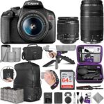 Canon EOS Rebel T7 DSLR Camera and Canon EF-S 18-55mm + Canon EF 75-300mm Lens with Altura Photo Advanced Accessory and Travel Bundle