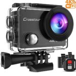 Crosstour Action Camera 4K 16MP WiFi Underwater 30M with Remote Control IP68 Waterproof Case