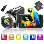Video Camera Camcorder Full HD 1080P 30FPS 24.0MP 18X Digital Zoom Vlogging Camera for YouTube with 3 Inch 270 Degree Rotation Screen and 2 Batteries (KL)