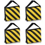 Neewer Set of Four Black/Yellow Heavy Duty Sand Bag Photography Studio Video Stage Film Sandbag Saddlebag for Light Stands Boom Arms Tripods