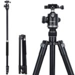 Endurax 78″ Professional Camera Tripod for Canon Nikon Lightweight Aluminum Travel Tripod for Photography with 360 Degree Ball Head and Carrying Case Load Up to 17.6 lb