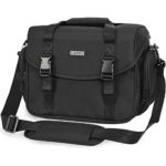 CADeN Camera Bag Case Shoulder Messenger Bag with Tripod Holder Compatible for Nikon, Canon, Sony, DSLR SLR Mirrorless Cameras Waterproof Black