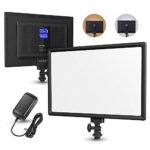 RALENO LED Video Soft Light Panel with LCD Display, for All Camera DSLR Photography, Built-in Battery, Dimmable Brightness Bicolor 3200K-5600K CRI 95+, Ultra-Thin for YouTube Studio Portraits Photo