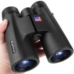 10×42 Compact Binoculars for Adults, BaK-4 Roof Prism Lightweight Binoculars for Bird Watching, Hunting, Travel, Hiking, Sports Events