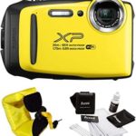 FujiFilm FinePix XP130 Rugged Waterproof WiFi Digital Camera (Yellow) + Focus Floating Strap Bundle (3 Items)
