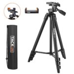 Lightweight Tripod 55-Inch, Aluminum Travel/Camera/Phone Tripod with Carry Bag, Maximum Load Capacity 6.6 LB, 1/4″ Mounting Screw for Phone, Camera, Traveling, Laser Measure, Laser Level