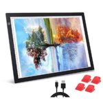 SanerDirect Diamond Painting A3 LED Light Pad – Tracing Light Box for Drawing, Adjustable Brightness w/Ruler, USB Powered Projector Kit with Clips (Upgrade)