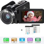 Video Camera Camcorder HD 1080P 24MP YouTube Vlogging Camera 3″ LCD 270 Degrees Rotatable Screen 16X Digital Zoom Digital Camera Recorder with 2 Batteries