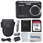 Kodak PIXPRO Friendly Zoom FZ43 16 MP Digital Camera with 4X Optical Zoom and 2.7 LCD Screen (Black) + Black Point & Shoot Case + Transcend 32GB UHS-I U1 SD Memory Card& More!