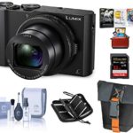 Panasonic Lumix DMC-LX10 4K Digital Point and Shoot Camera, 20.1 Megapixel 1-inch Sensor Bundle with Camera Bag, 32GB SD Card, SD Card Case, Mac Software Kit, Cleaning Kit