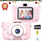 MITMOR Kids Digital Cameras for Girls Boys with 32G SD Card and Dual Lens 2.0 Inch IPS Color Screen,20.0MP HD Children Digital Video Toy Cameras Mini Camcorder for 2-14 Years Kids Birthday Gifts