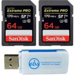 SanDisk 64GB (Two Pack) Extreme Pro Memory Card (SDSDXXY-064G-GN4IN) SDXC 4K V30 UHS-I with Everything But Stromboli (TM) Combo Reader
