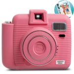 SHARPER IMAGE Instant Camera with Flash and 5 Lighting Modes, Compatible with Instant Mini Film, Prints Photos in Seconds, Capture Memories Indoors or Outdoors! – Pink