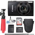 Canon PowerShot ELPH 360 20.2 MP HS Digital Camera (Black) Wi-Fi with 12x Optical Zoom + 32GB Memory Card + Flexible Spider Tripod + Travel Camera Case + Point & Shoot Camera Accessories Bundle