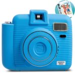 SHARPER IMAGE Instant Camera with Flash & 5 Lighting Modes, Compatible with Instant Mini Film, Blue