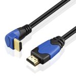 TNP 4K HDMI Cable Right Angle 90 Degree (6FT) – High Speed 18GBPs HDMI Wire Cord Support 4K 60Hz 2K 2160p 1440p 1080p 3D ARC Ethernet for Video Gaming Xbox One PS4 & 4K Apple TV HDTV Projector