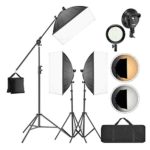 Neewer 3 Packs LED Softbox Lighting Kit: 20×27 inches Softbox, 45W Dimmable LED Light Head with 2 Color Temperature, Light Stand, Boom Arm and Sandbag for Photo Studio Portrait Video Shooting