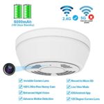 Hidden Camera WiFi Smoke Detector,FUVISION Nanny Cameras and Hidden Camera with 180 Days Battery Power,Remote Internet Access,Night Vision,SD Card Slot,Bottom View Hidden Security Camera for Home