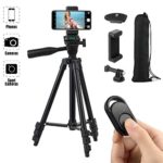 Hitch Phone Tripod,Gopro Tripod 42 Inch 106cm Aluminum Lightweight Smartphone Tripod for Iphone/Samsung/Huawei Cellphone, Camera and Gopro with Bluetooth Remote Control, Carrying Bag and Gopro Mount