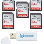 SanDisk Ultra – 5 Pack Bundle UHS-I Class 10 SDXC Flash Memory Card Retail (SDSDUNC-064G-GN6IN) – With Everything But Stromboli (TM) Combo Card Reader (64GB)