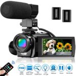 Video Camera Camcorder for YouTube, Aasonida Digital Vlogging Camera FHD 1080P 30FPS 24MP 16X Digital Zoom 3.0 Inch 270° Rotation Screen Video Recorder with Microphone, Remote Control, 2 Batteries