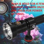 Ano V520 Dive Video Light 2000 Lumen with 2 Power Settings Included ICR18650 Battery and USB Charger Scuba Underwater Photography Light Waterproof 650ft