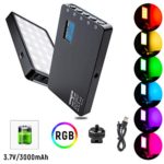 [Upgrade] RGB LED Video Light, Portable Mini Rechargeable LED On Camera Light for Photography Camcorder Shooting with Dimmable 2500-8500K 360° Full Color 8 Modes Built-in Battery Aluminum Alloy Shell