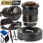 Ultimaxx 7mm f/3 HD Aspherical Fisheye Lens & Removable Hood Kit for Canon EOS 90D,80D, 77D, 70D, 60D, 60Da, 50D, 7D, T7i, T7s, T7, T6s, T6i, T6, T5i, T5, SL1, SL2 and SL3 Digital SLR Cameras