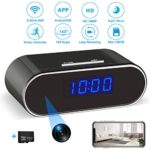 Hidden Spy Camera Clock with 32GB SD Card, 1080P WiFi Spy Camera Wireless Hidden Security Camera Nanny Cam with Night Vision and Motion Detection for Home Office