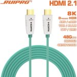 RUIPRO 8K HDMI Fiber Optic Cable 15m HDMI 2.1 48Gbps 8K@60Hz 4K@120Hz Dynamic HDR/eARC/HDCP 2.2 / 3D / Dolby Vision Slim Flexible for HDTV/Projector/Home Theatre/TV Box/Gaming Box (50ft)