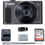 Canon PowerShot SX620 Digital Camera w/25x Optical Zoom – Wi-Fi & NFC Enabled (Black) – Memory Card Bundle (Camera + 64GB Memory Card) Basic Bundle