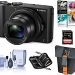 Panasonic Lumix DMC-LX10 4K Digital Point and Shoot Camera, 20.1 Megapixel 1-inch Sensor Bundle with Camera Bag, 32GB SD Card, SD Card Case, PC Software Kit, Cleaning Kit