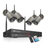 Techage Security Camera System Wireless,H.265 8CH Wireless Home Security Camera System,4pcs 2.0 MP 1080P HD Cameras, Indoor Outdoor Wireless IP Cameras,Auto Pair,P2P,Motion Alerts,Remote View,1 TB HDD