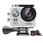 AKASO EK7000 4K WiFi Sports Action Camera Ultra HD Waterproof DV Camcorder 12MP 170 Degree Wide Angle 2 inch LCD Screen/2.4G Remote Control/2 Rechargeable Batteries/19 Mounting Kits-Silver