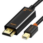 Mini DisplayPort to HDMI Cable 4k, CABLETIME Thunderbolt to HDMI Adapter, Gold-Plated Cord Converter for MacBook Air/Pro, Surface Pro/Dock, Monitor, Projector and More(10FT/3M,Black)