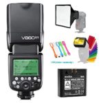 Godox V860II-N I-TTL GN60 2.4G High-Speed Sync 1/8000s Li-ion Battery Camera Flash Speedlite Light Compatible for Nikon Cameras with 15x17cm Softbox & Filter & CONXTRUE USB LED