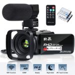 Video Camera Camcorder WiFi FHD 1080P 30FPS 26MP YouTube Vlogging Camera 16X Digital Zoom 3.0″ Touch Screen Digital Camera Video Recorder with Microphone Remote Control Lens Hood Infrared Night Vision