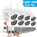 [2020 New] 1080P Full HD Security Camera System Wireless with 1TB Hard Drive,SAFEVANT 8 Channel Home NVR Systems 8PCS 2MP Oudoor Indoor Surveillance Cameras with Night Vision Motion Detection