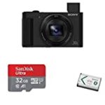 Sony DSCHX80/B High Zoom Point & Shoot Camera with Ultra 32GB Micro SDHC UHS-I Card and NP-BX1/M8 Lithium-Ion X Type Battery