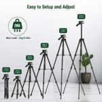 Lightweight Tripod 55-Inch, Camera Phone Tripod Stand with Bluetooth Remote, Phone Mount, Carrying Bag and Replacement Battery for Travel/Photography/Projector/DSLR